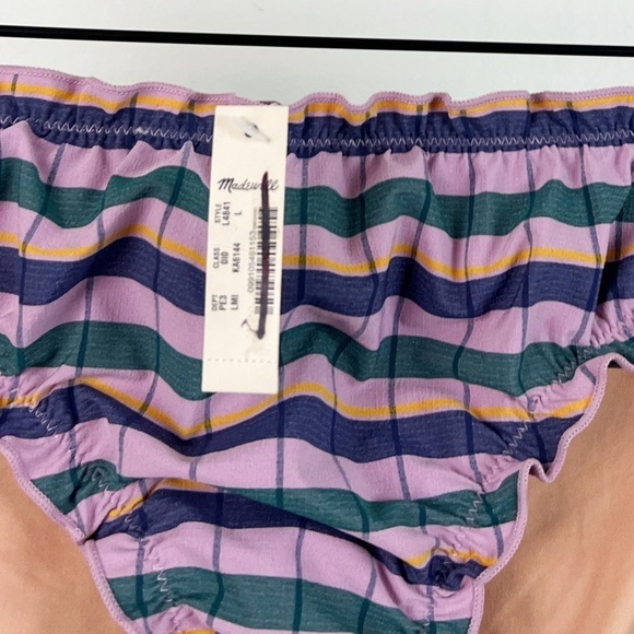 NWT Madewell Second Wave Ruffled Bikini Bottom in Plaid - Picture 7 of 9